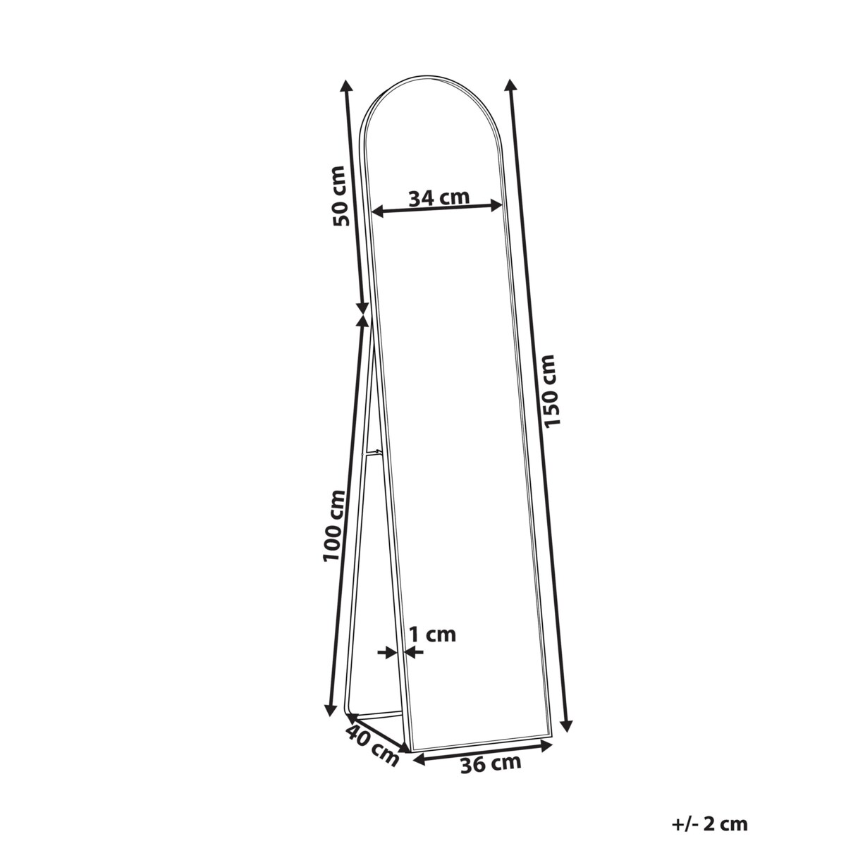 Lustro stojące srebrne BAGNOLET