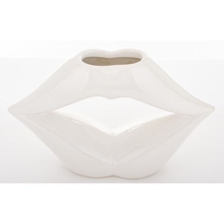 Wazon ceramiczny 13x20x6,5 cm USTA biały