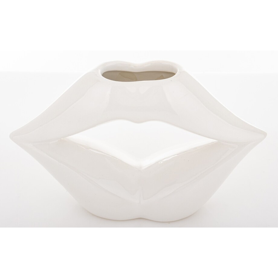 Wazon ceramiczny 13x20x6,5 cm USTA biały