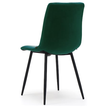 Krzesło tapicerowane pikowane welurowe do salonu jadalni PARMA zielona