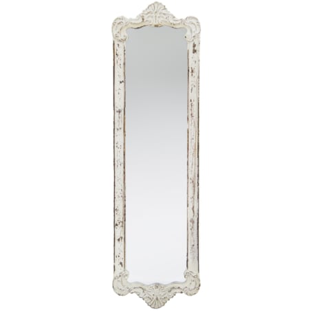 Lustro w drewnianej postarzanej ramie 111x33x3 cm