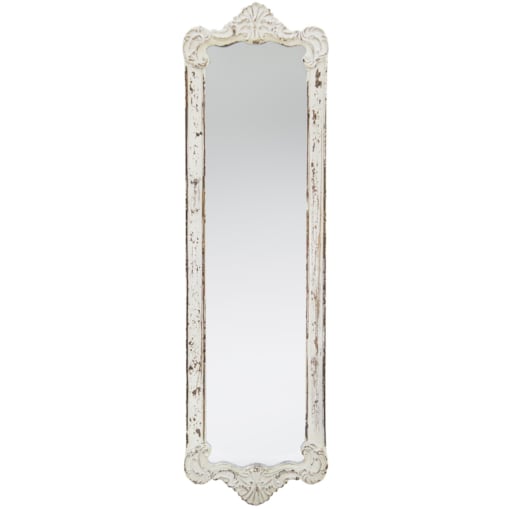 Lustro w drewnianej postarzanej ramie 111x33x3 cm