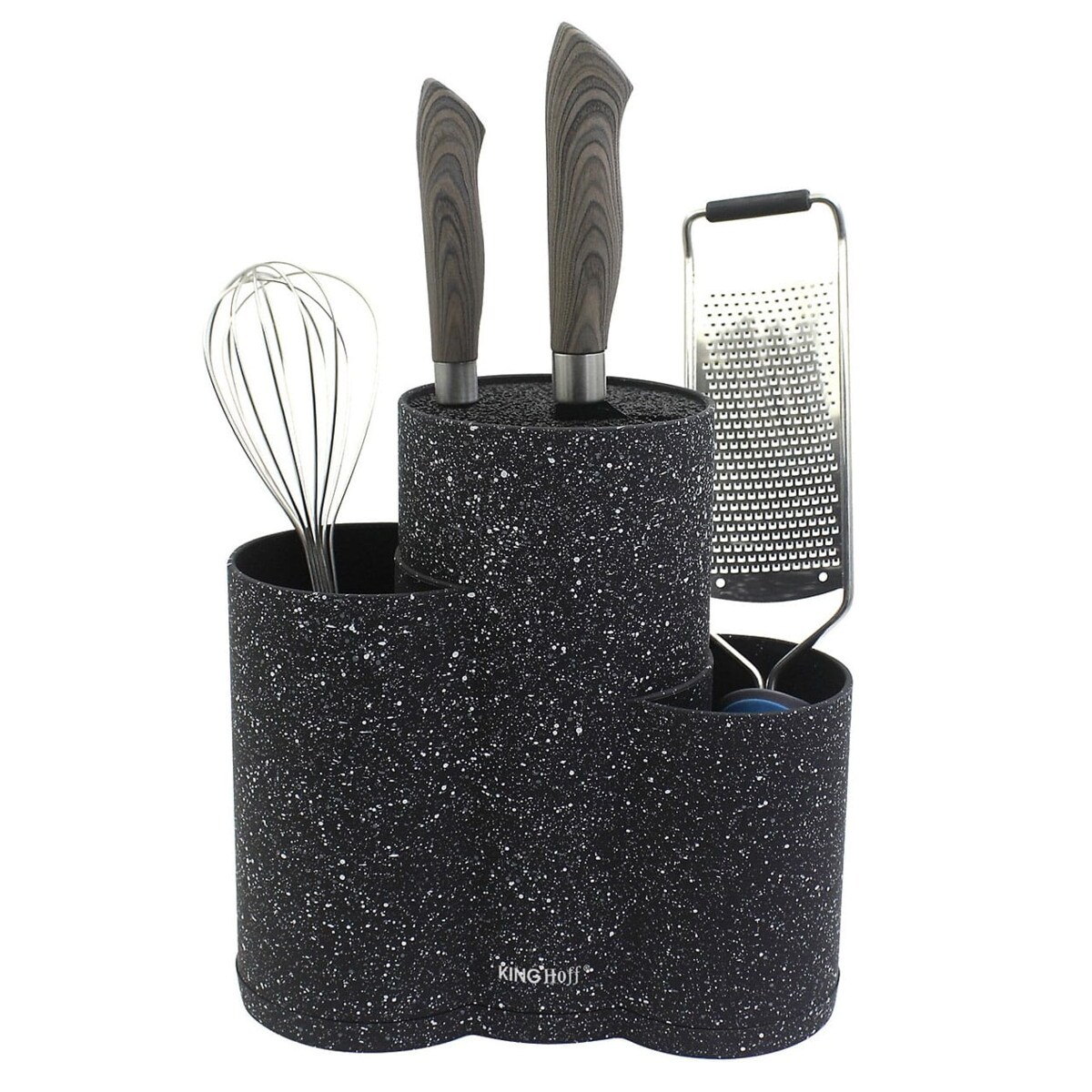 Uniwersalny blok stojak na noże do noży 3w1 czarny KINGHOFF