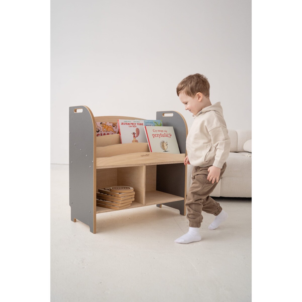 SMART - biblioteczka/regał montessori - szara