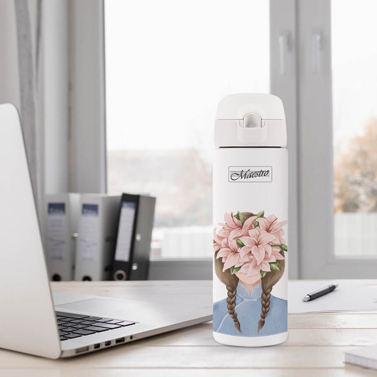 Kubek termiczny na kawę 400ml MAESTRO MR-1634-B