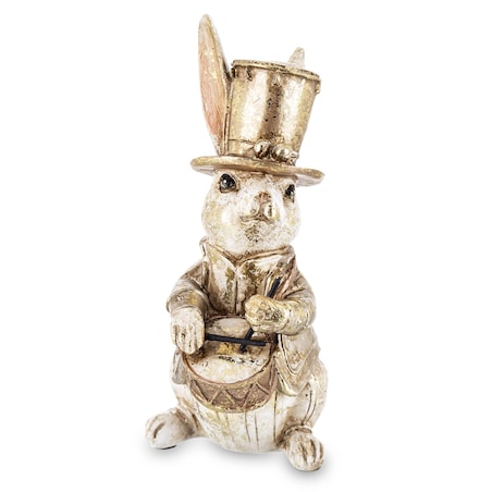 Dekoracja - królik MUZYK 16x7x9,5 cm TAMBURISTO