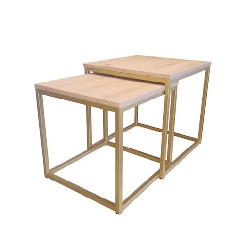 Stolik kawowy 2w1 CUBE dąb craft/złoty