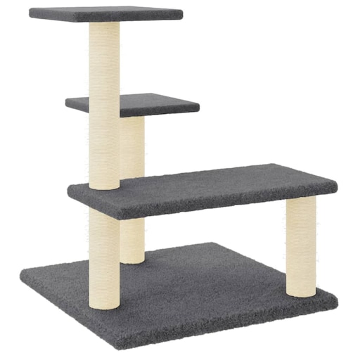 vidaXL Drapak dla kota, z sizalowymi słupkami, ciemnoszary, 61 cm