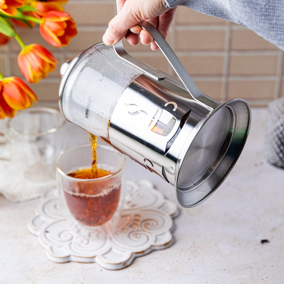 Zaparzacz tłokowy do herbaty kawy french press 600ml KINGHOFF