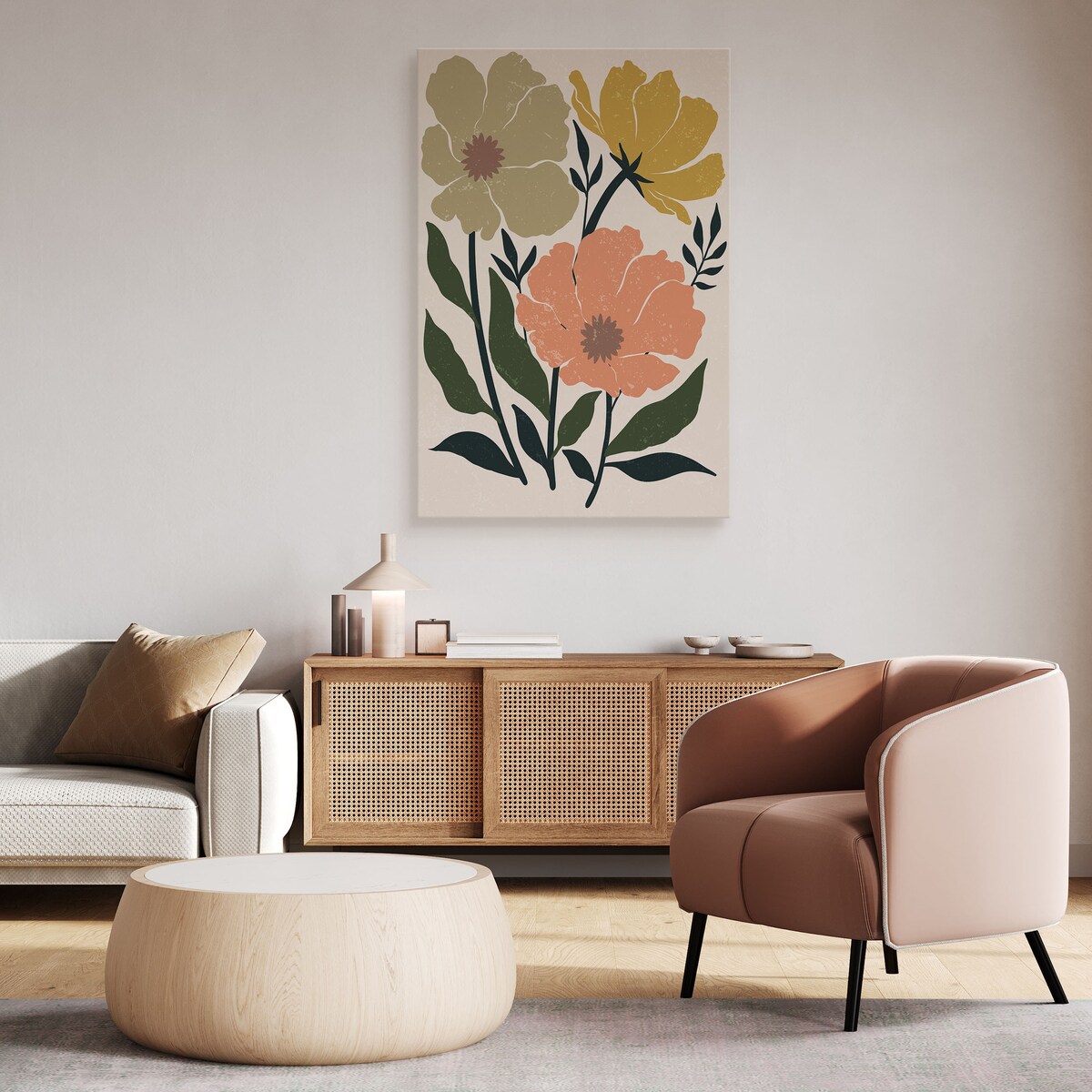 Obraz Pastelowe Abstrakcyjne Piwonie 30x40cm