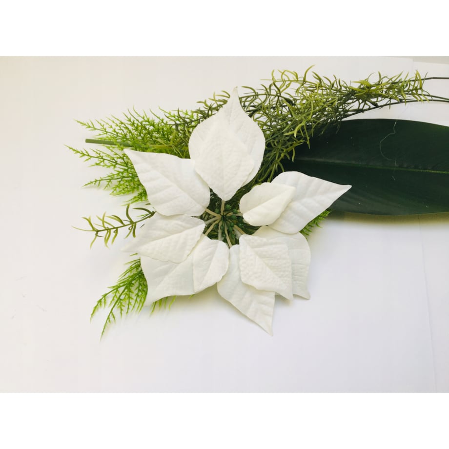 GWIAZDA WELUROWA duża poinsecja BIAŁA NA STROIK choinka ŚWIĘTA bukiet