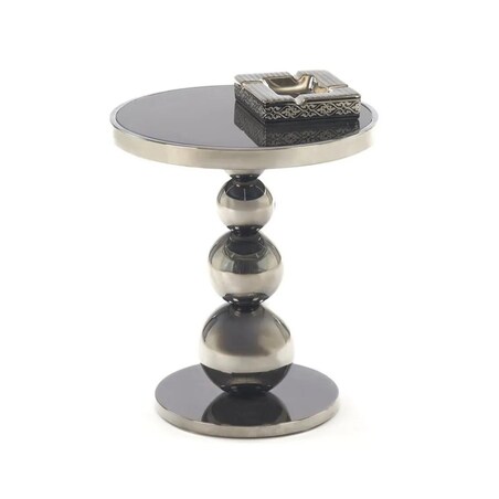 Stolik kawowy CARLA 40x40cm czarny/srebrny