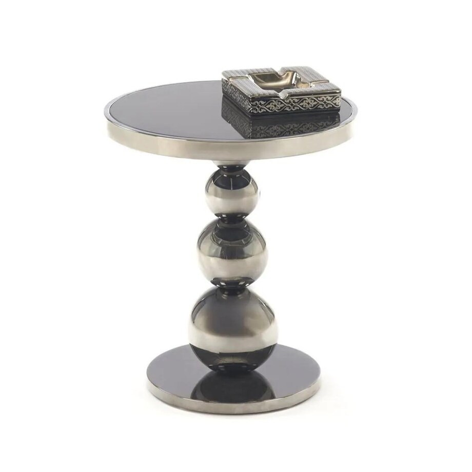 Stolik kawowy CARLA 40x40cm czarny/srebrny