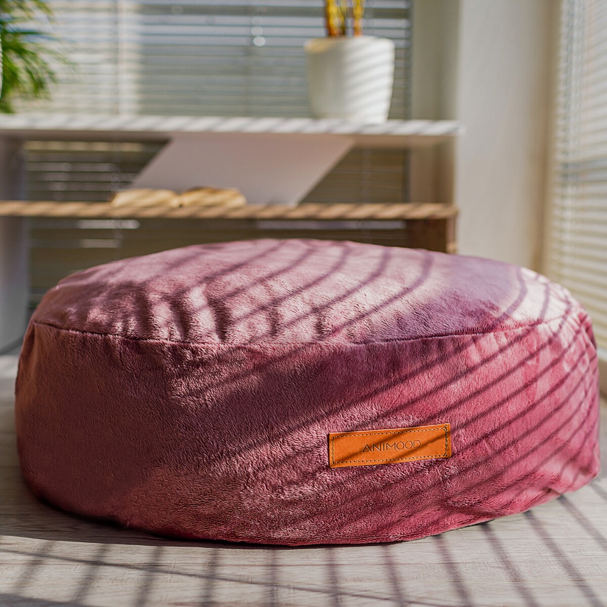 Animood Pufa Molly rozmiar: uniwersalny, kolor: malinowy , materiał:welur