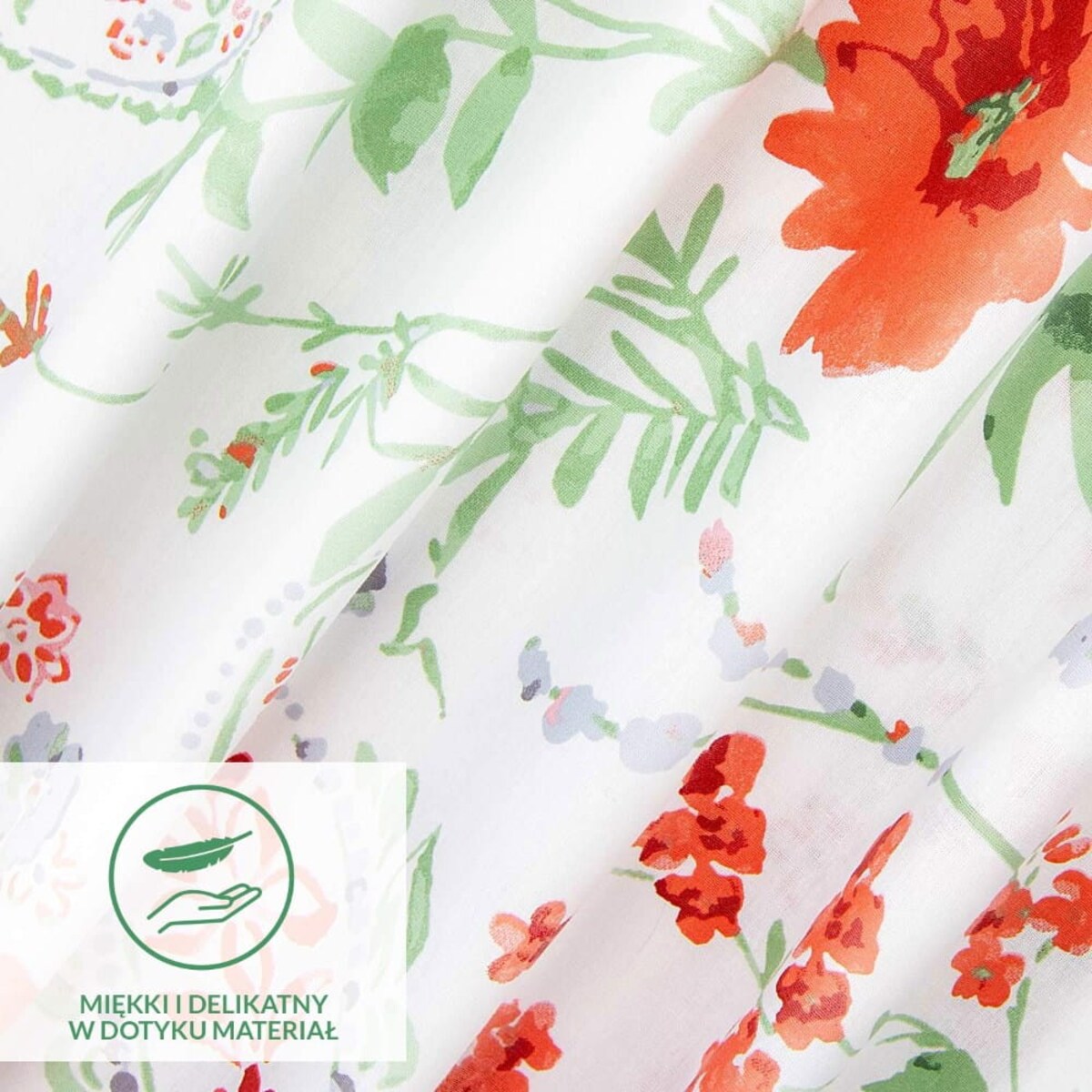 Pościel bawełniana 200x220 Cottonlove Exclusive Elyese biała w kolorowe wiosenne kwiaty