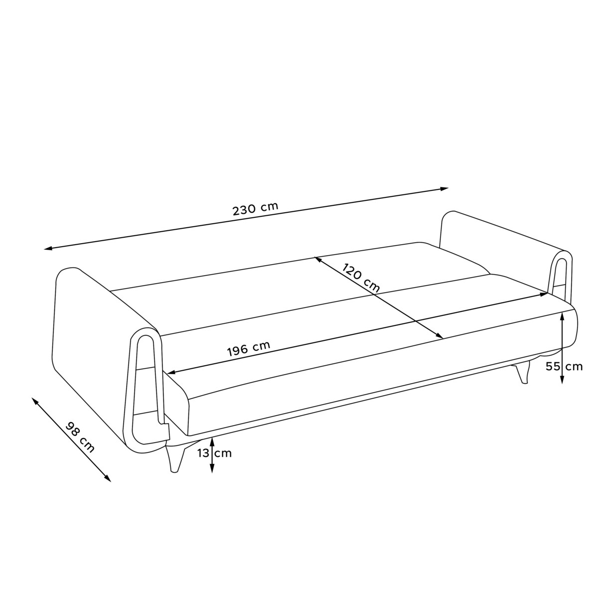 KONSIMO GUSTAVO II Sofa 3-osobowa, kolor Pomarańczowy