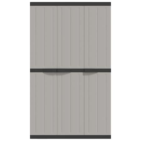 vidaXL Szafka ogrodowa, szaro-czarna, 97x37x165 cm, PP