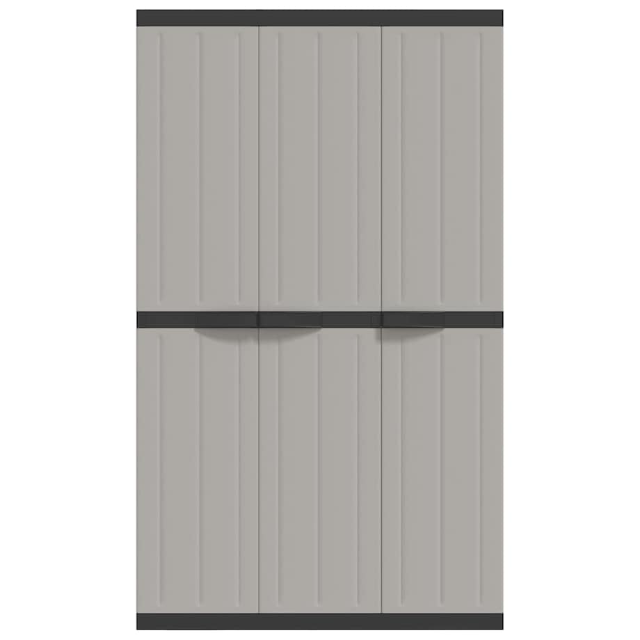 vidaXL Szafka ogrodowa, szaro-czarna, 97x37x165 cm, PP