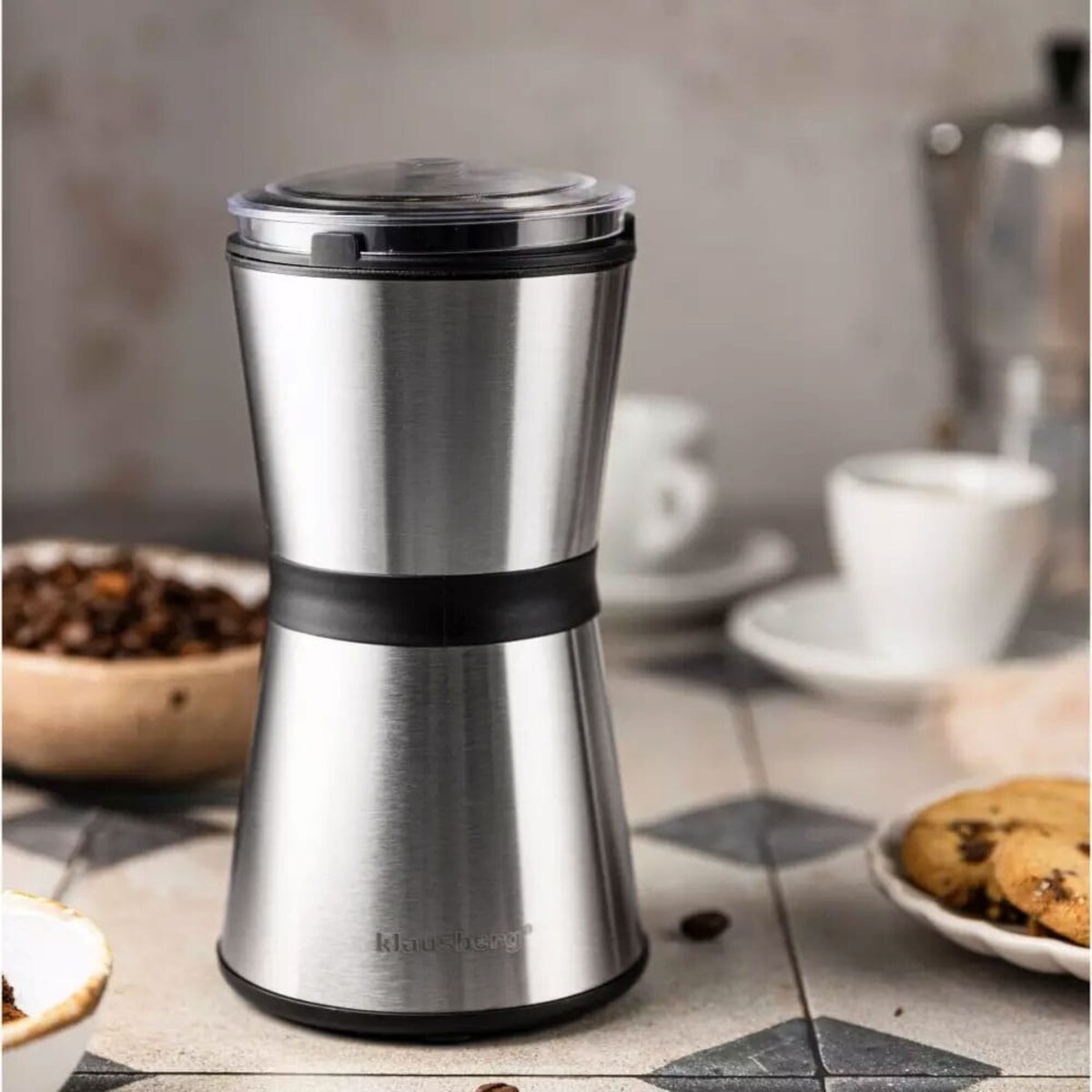 Młynek elektryczny do kawy srebrny KLAUSBERG