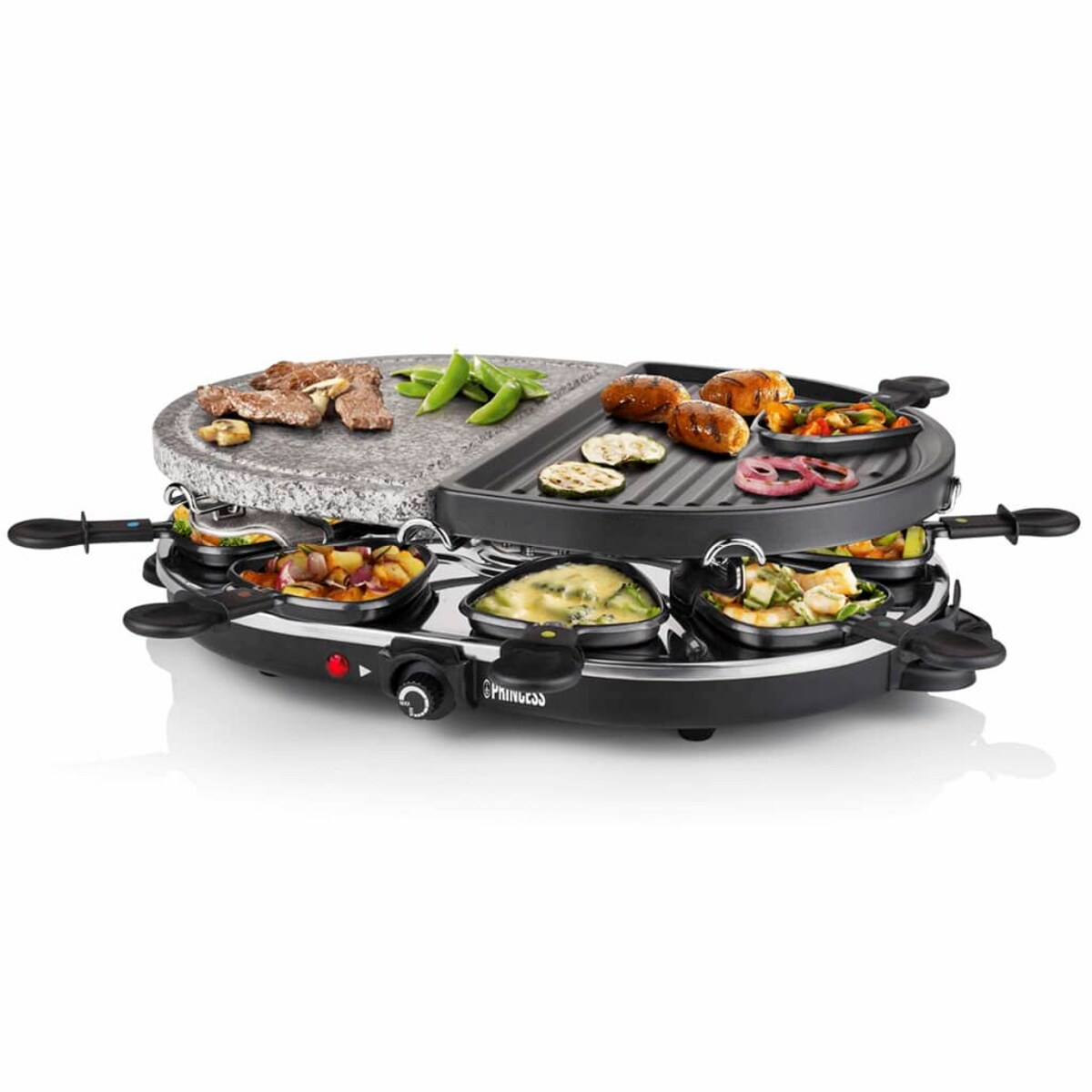 Princess Okrągły grill raclette z 8 patelniami, 1200 W, 162710