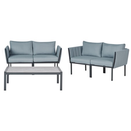 Zestaw ogrodowy ze stolikiem dla 5 osób SKALA Metal Ciemnoszary