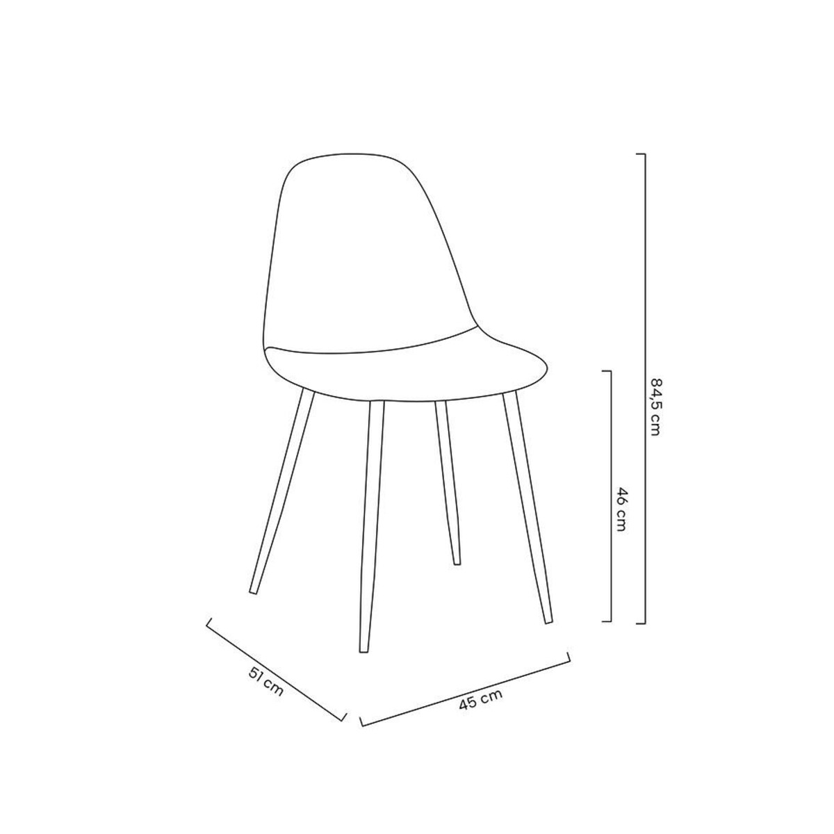 MODESTO krzesło LUCY szare - welur, metal