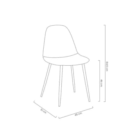 MODESTO krzesło LUCY szare - welur, metal