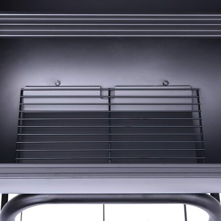 vidaXL Grill ogrodowy z wędzarnią i dolną półką, czarny