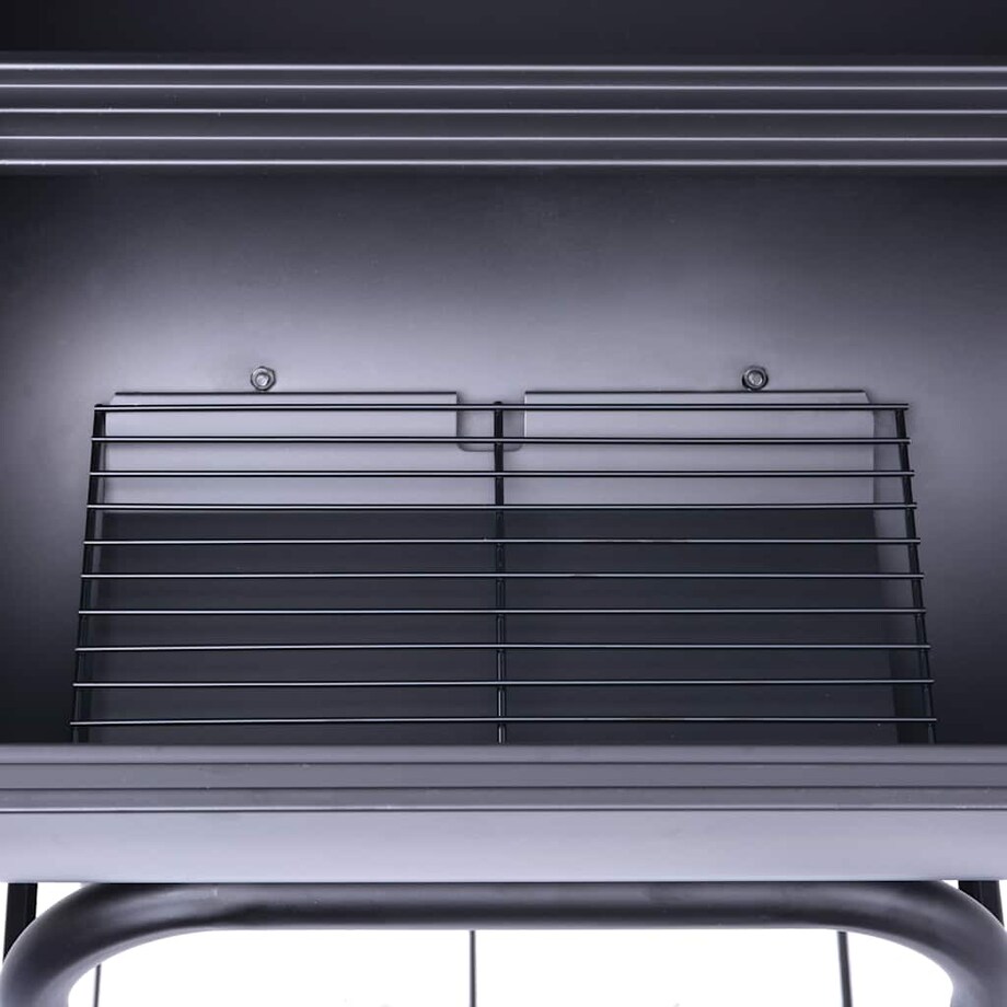 vidaXL Grill ogrodowy z wędzarnią i dolną półką, czarny