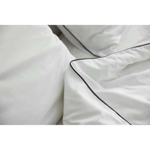 Pościel biała lamówka grafitowa, 140 x 200 cm, La Manta