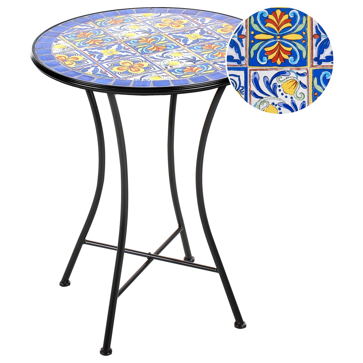 Stolik bistro CORIANO 60 cm 60 cm Metal Czarny