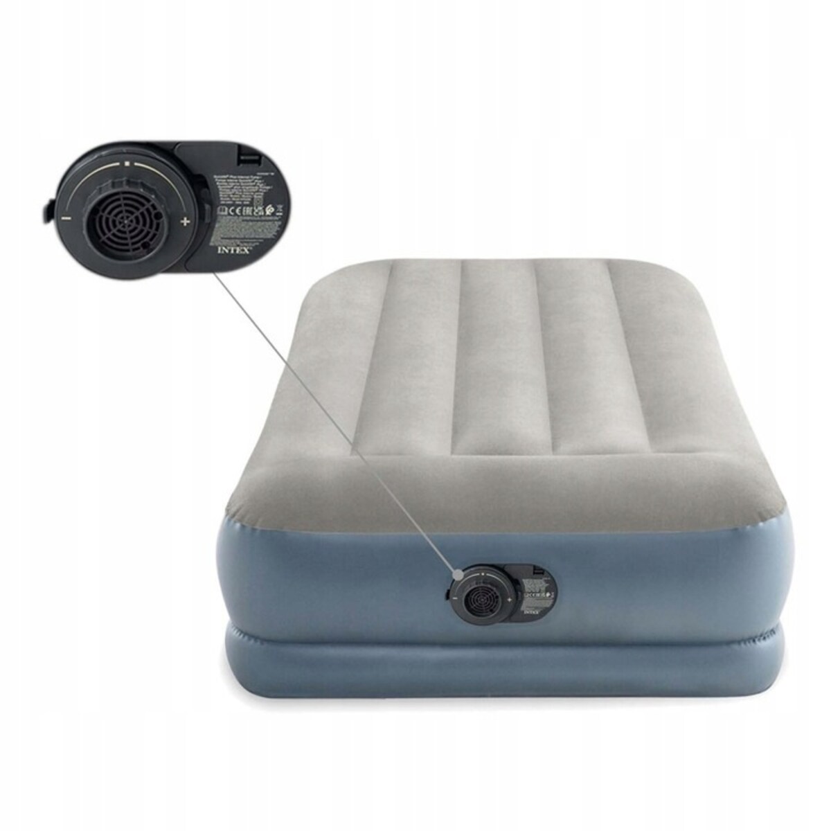 Materac welurowy z pompką 191x99x30 cm INTEX