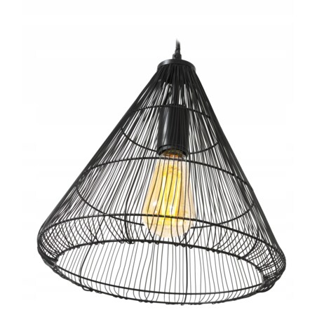 Lampa Sufitowa Wisząca Loft Druciana Czarna Black