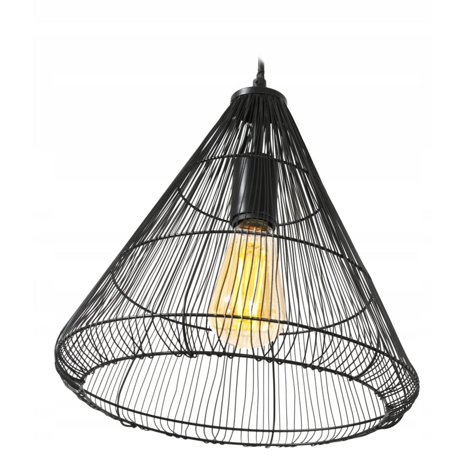 Lampa Sufitowa Wisząca Loft Druciana Czarna Black