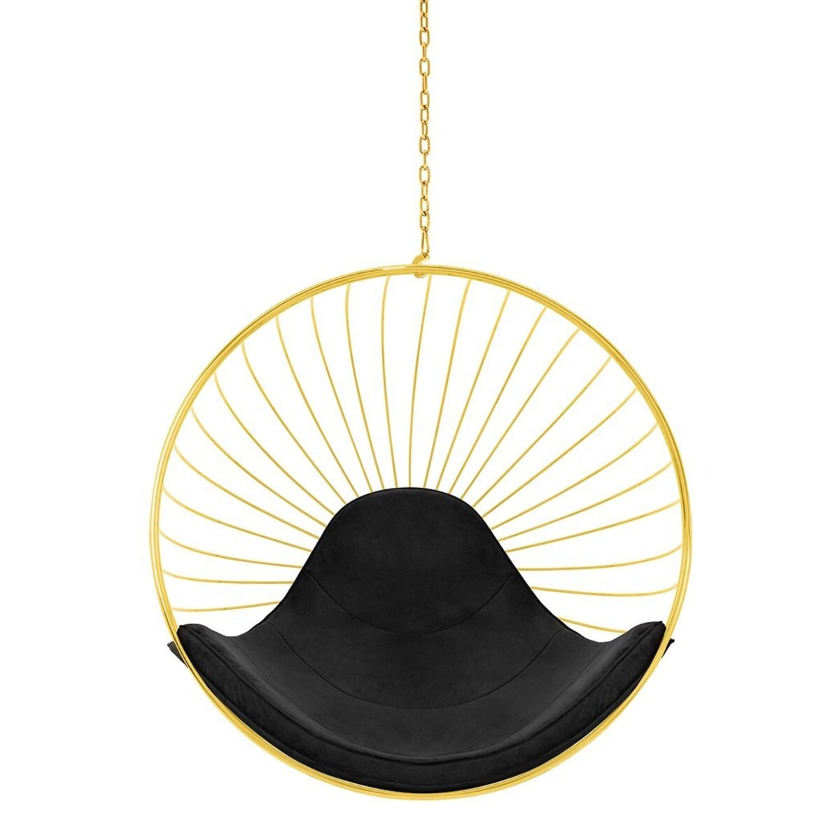 Fotel wiszący PH5994 GABBIA na łańcuchu złoty czarny, King Home