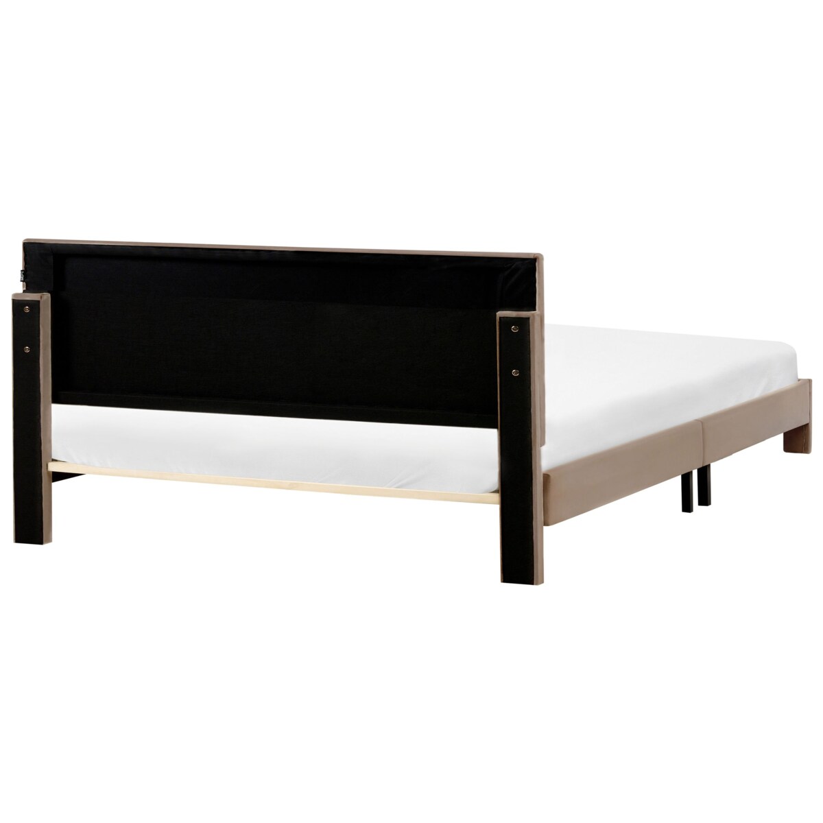 Łóżko z szufladami Welur LONZAC 180 x 200 cm Beżowoszary