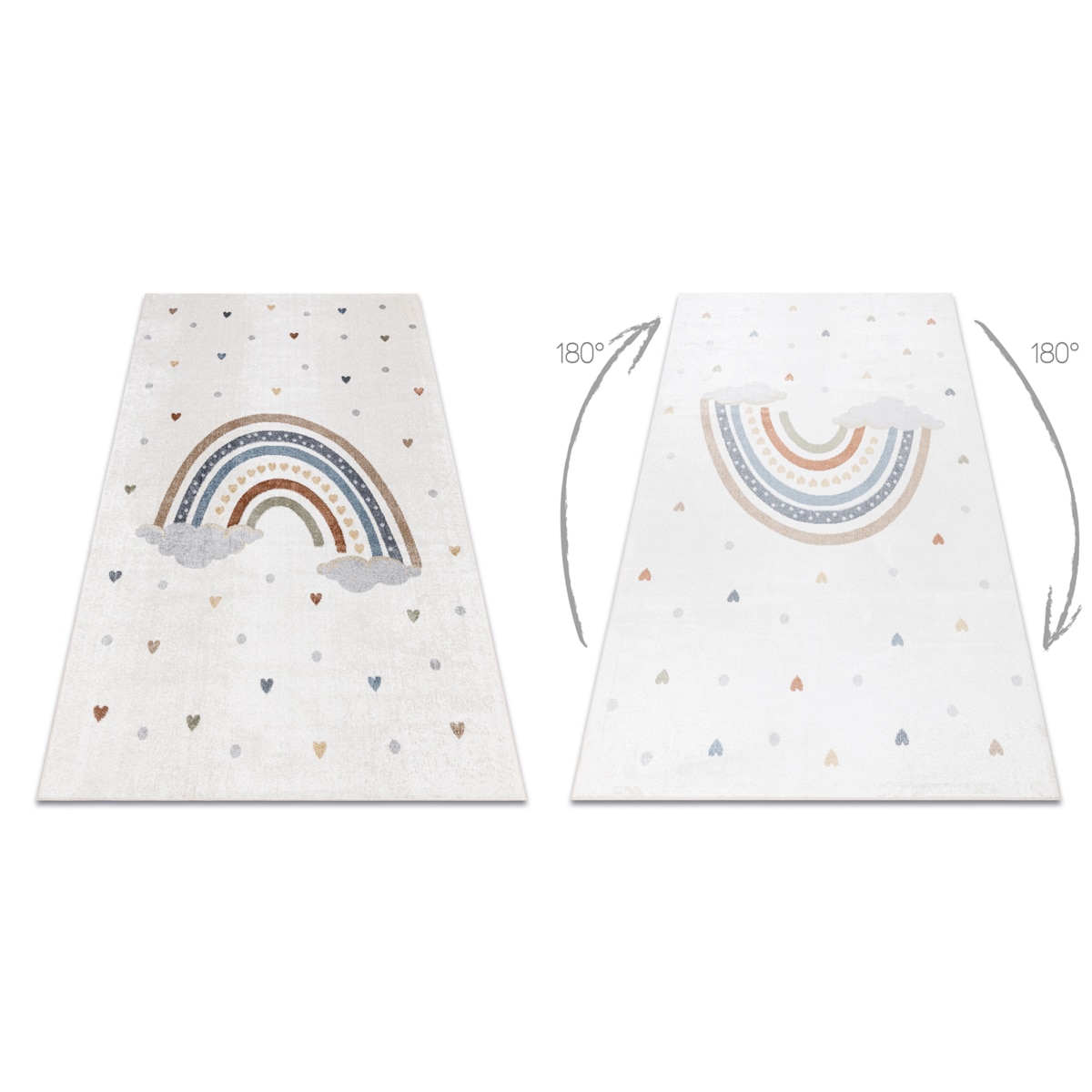Dywan BONO 724 TĘCZA SERCA kremowy / jasny 160x220 cm
