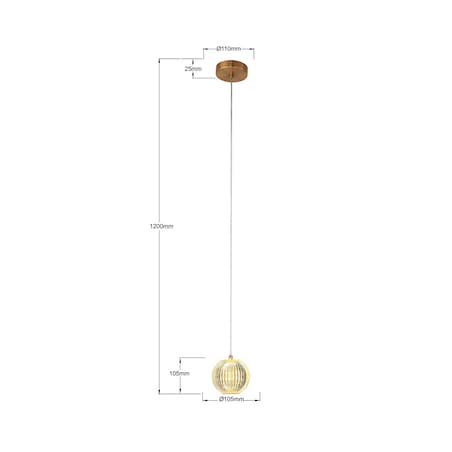 Lampa sufitowa wisząca Light Prestige Brillant złoty LED CCT 3000K/4000K/6000K (regulowana) 1 szt.