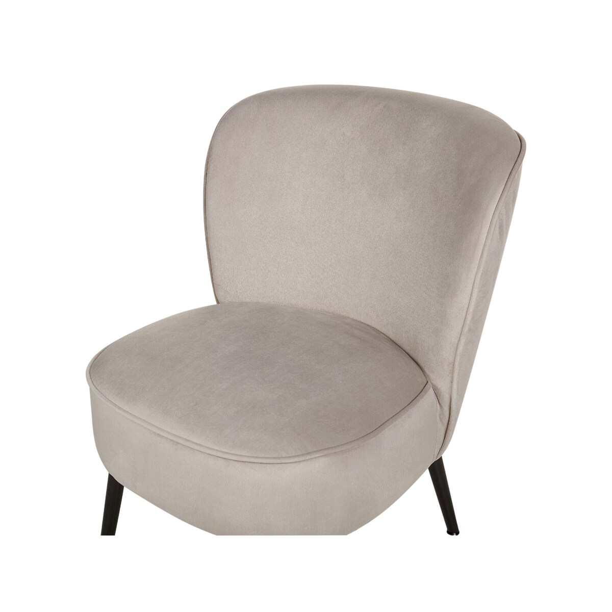 Fotel welurowy beżowoszary VOSS