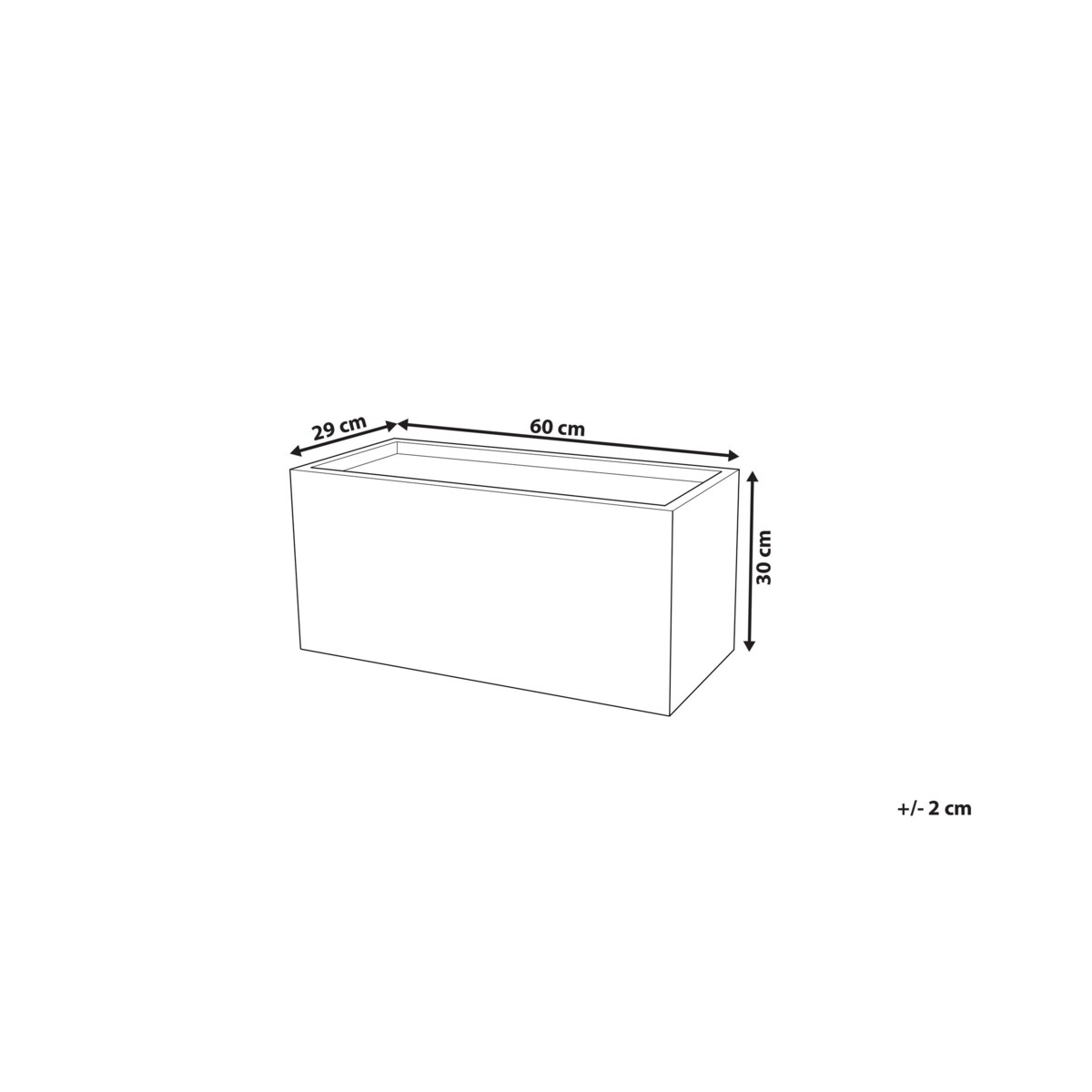Doniczka 60 x 29 x 30 cm czarna MYRA