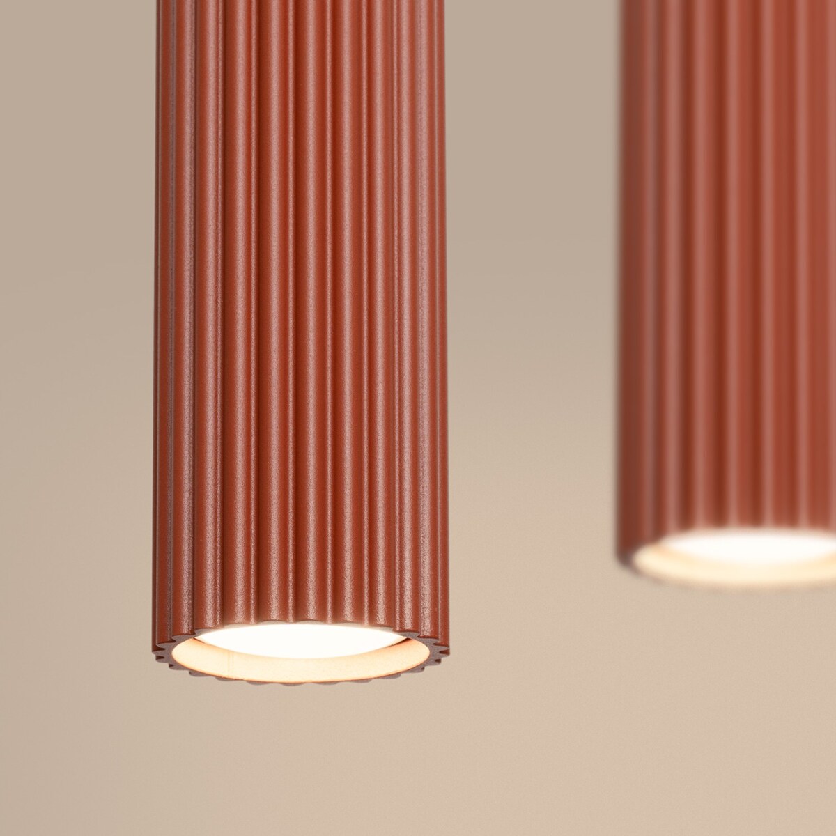 Lampa wisząca KARBON 4L ochra czerwona
