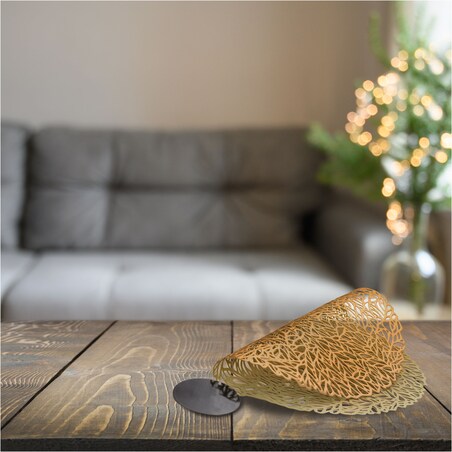 Podkładka Ażurowa Na Stół Mata Stołowa Pod Talerz Ozdoba 38 Cm Pvc Miedziana