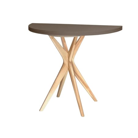 Stół półokrągły CUTTI 100x100 rozkładany brązowy/jesion