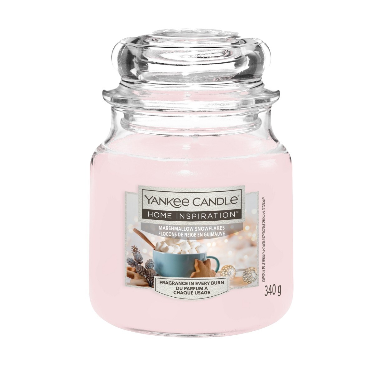 HI Świeca średnia MARSHMALLOW SNOWFLAKES