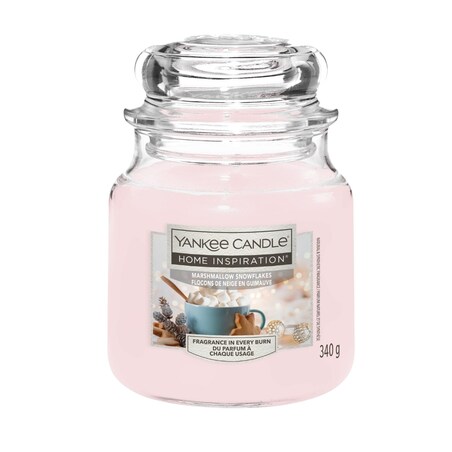 HI Świeca średnia MARSHMALLOW SNOWFLAKES