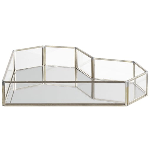 Taca dekoracyjna lustrzana srebrna PONTIVY