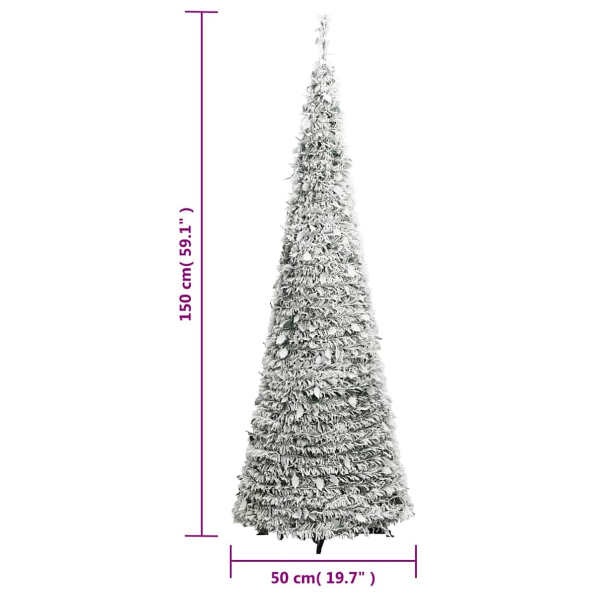 vidaXL Sztuczna choinka typu pop-up, ośnieżona, 100 LED, 150 cm
