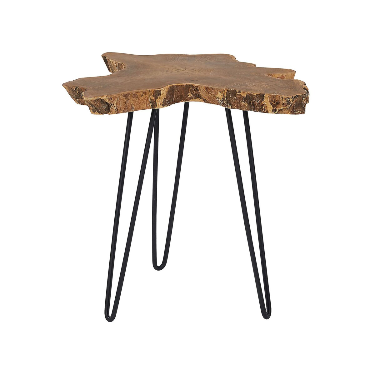 Zestaw 2 stolików pomocniczych CAMROSE Drewno tekowe Ciemnobrązowy