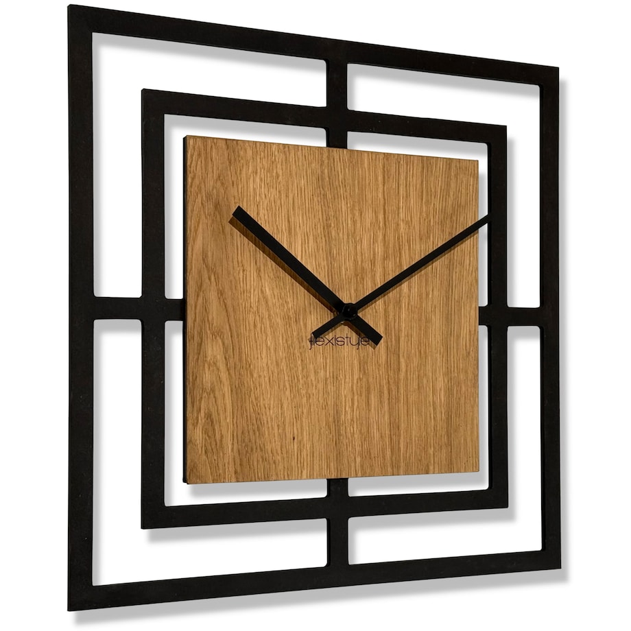 Zegar ścienny Harmonic 40cm czarny drewniany