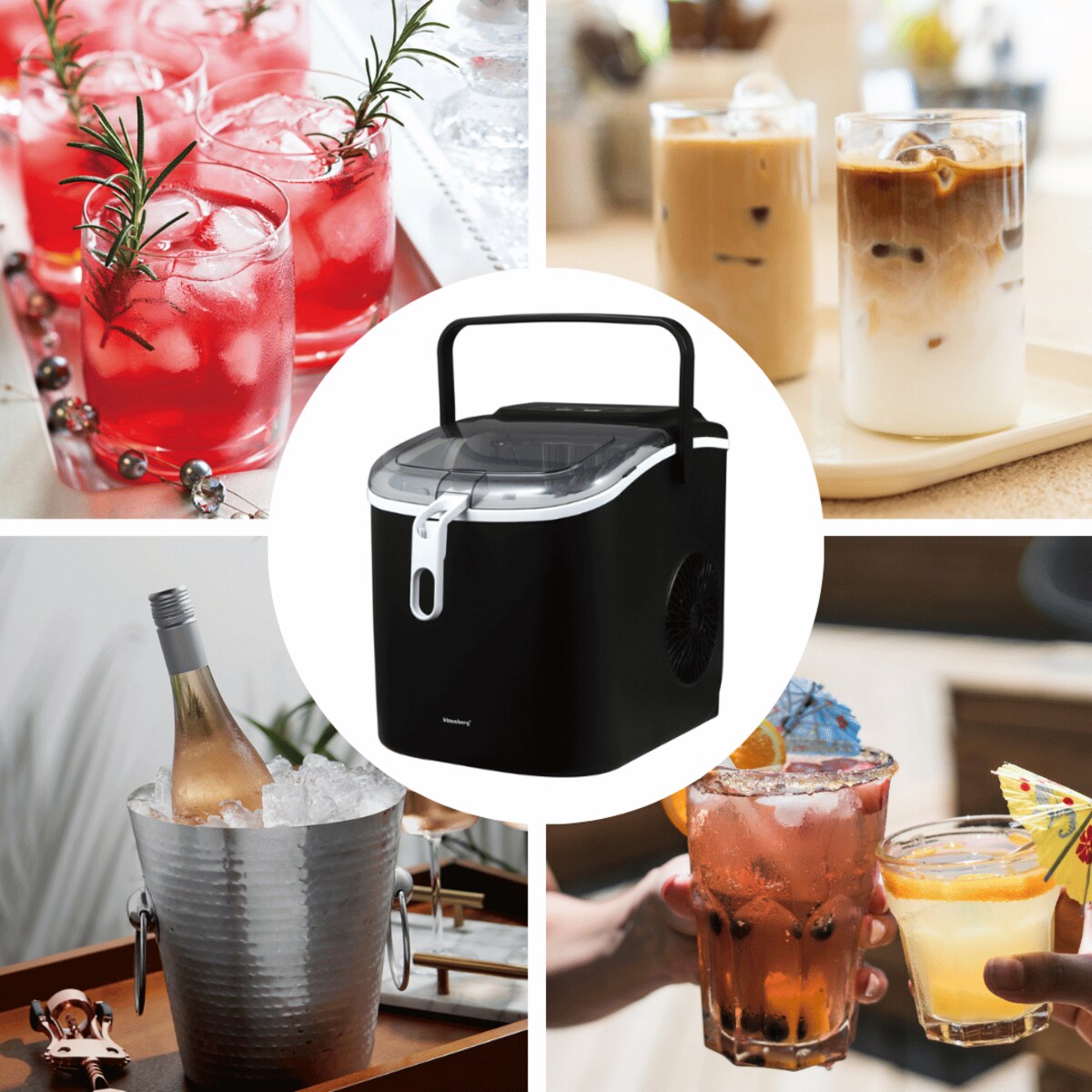 Kostkarka do lodu automatyczna 1.2L 0.6kg 100W LED KLAUSBERG